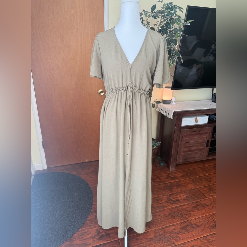 Women's Olive Green Maxi Dress